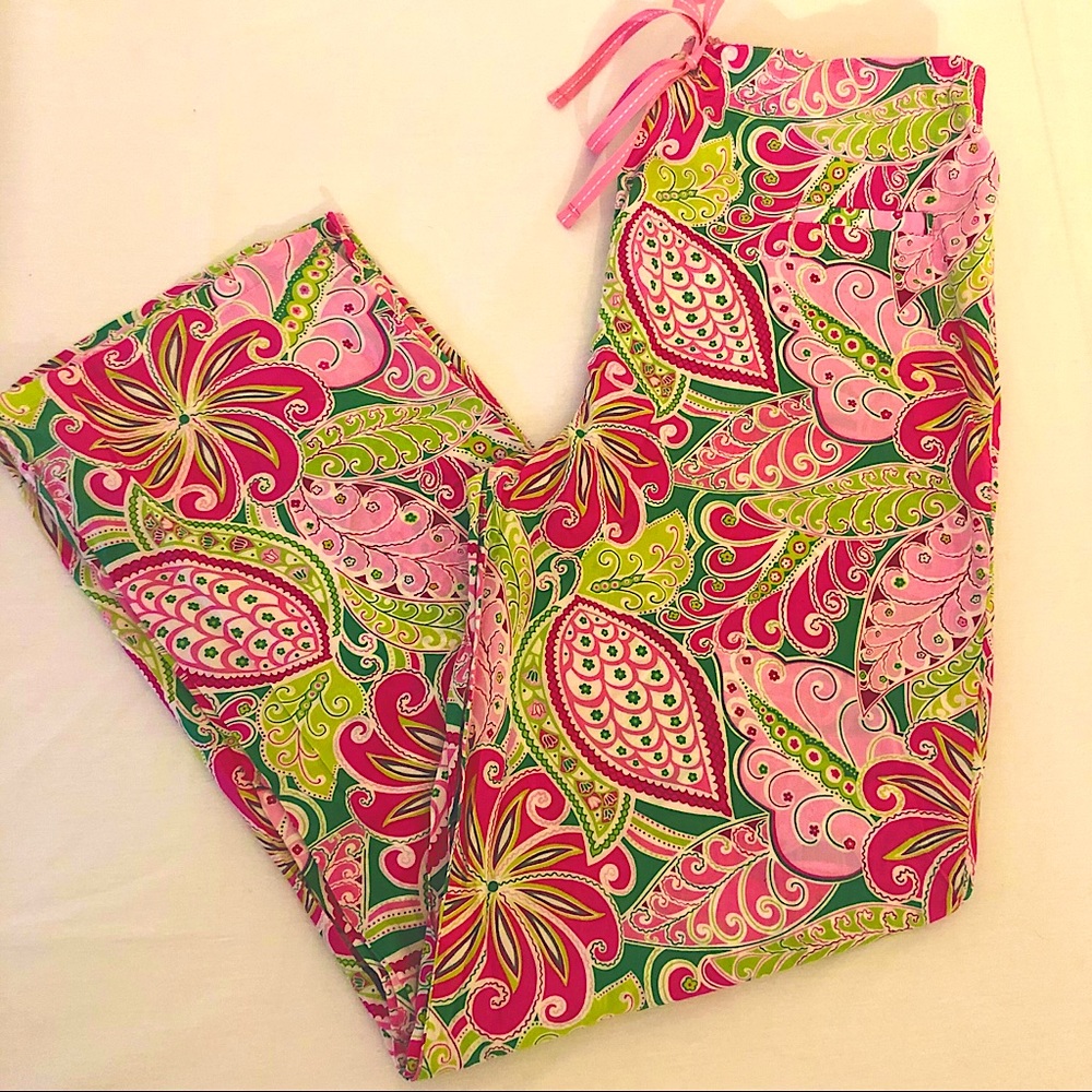 Vera Bradley PJ Capris / Long Pants Pink Paisley